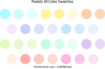 Collection Color palette, Pastels. Flat vector illustration.