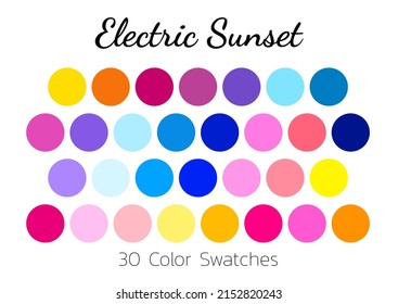 Collection Color palette, Swatch color. Flat vector illustration.