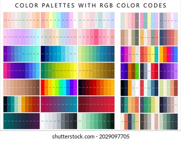 Collection Color Palettes  Color Swatches for Designing Flat Vector