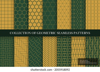Collection of color seamless ornamental vector patterns. Geometric oriental design - endless backgrounds. Elegant prints. You can find repeatable design in swatches panel