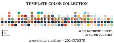 Collection of color templates for coloring design inspiration
