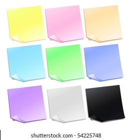 collection of color vector notes icon