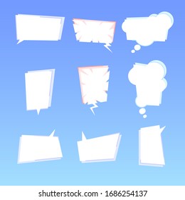 A collection of color vector speech communication bubbles