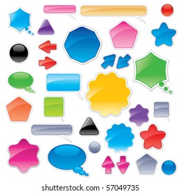 Collection of color web elements. Perfect for adding your own text or icons.