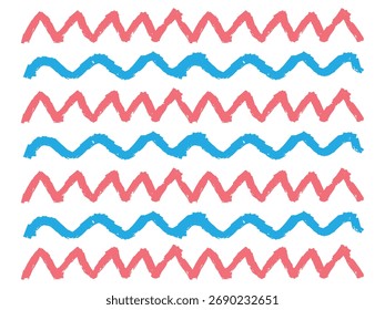 Collection of colored abstract doodles such as circles, spirals, curves, flowers, plants, leaves