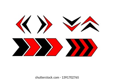 collection of colored arrow icons with several choices