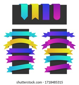 collection of colored banners, vector 
