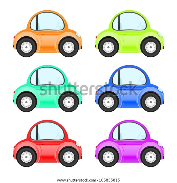 Collection Colored Cars Stock Vector (Royalty Free) 105855815