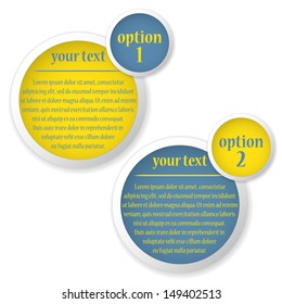 collection of colored circles yellow and blue with text option