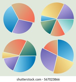 collection of colored circular diagrams on a light background