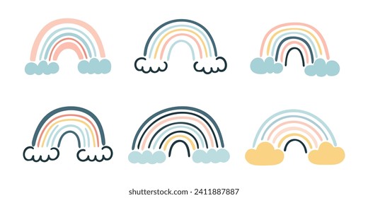A collection of colored fun with marks in a vector style, ideal for decorating a child's room and themed designs.