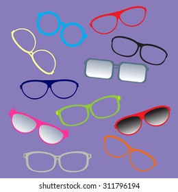 Collection of colored glasses
