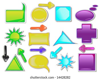 Collection of colored glossy web elements. You can adding your own text or icons.