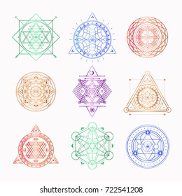 Geometric Logo Template Set Vector Circular Stock Vector (Royalty Free ...