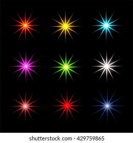 Collection of colored light sparkle. Very easy to use