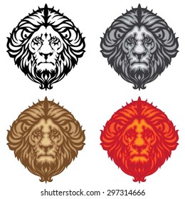 Collection colored lion head