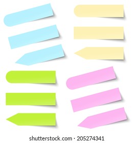 Collection of colored note / memo blank