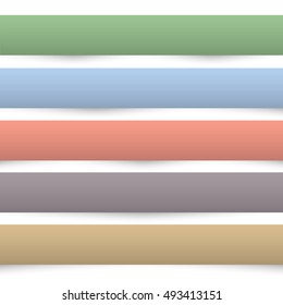 Collection of colored paper banners. Design templates. Paper separators, dividers. Vector set