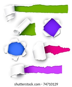 Collection of colored paper. Vector illustration