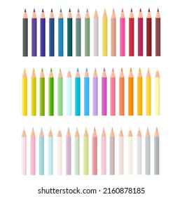Collection of colored pencils.
 Graphics. Vector. Drawing. Tree. Can be used for web design, prints, ads, templates. For the theme of school, education, drawing, studio.