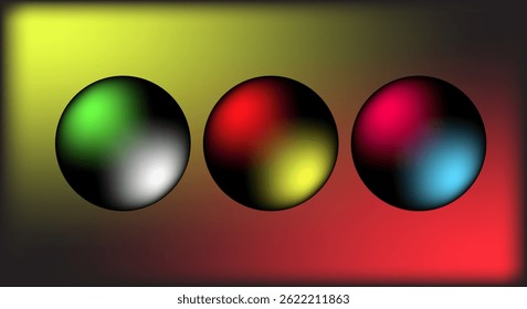 Collection of colorful 3d balls isolated on colorful background