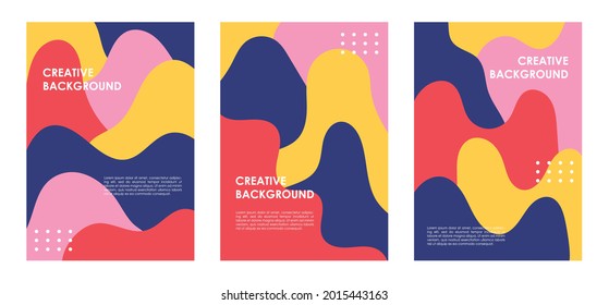 Collection of colorful abstract backgrounds. Abstract wave creative shape for prints, flyers, banners, invitations, branding design, covers and more.