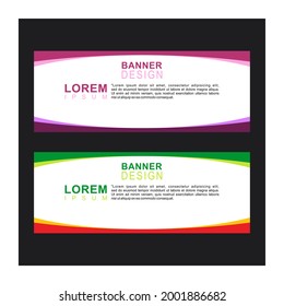 Collection of Colorful Abstract Banners With Curved Lines Template