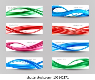 Collection of colorful abstract banners. Vector.