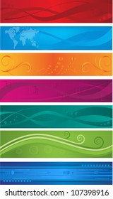 Collection of colorful abstract headers