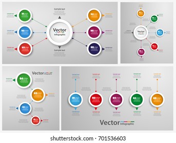 Collection of colorful abstract Infographic design. Can be used for workflow layout, diagram, business step options, banner, web design. Vector eps10 business template for presentation