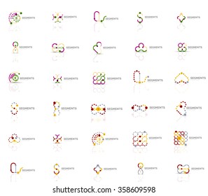 Collection of colorful abstract origami logos