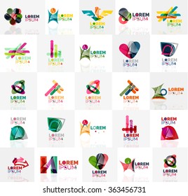 Collection of colorful abstract origami logos