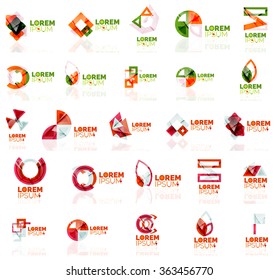 Collection of colorful abstract origami logos