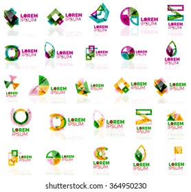 Collection of colorful abstract origami logos