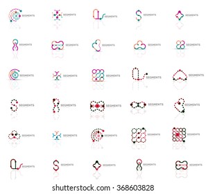 Collection of colorful abstract origami logos