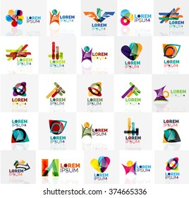 Collection of colorful abstract origami logos