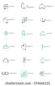 Collection of colorful abstract origami logos