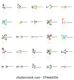 Collection of colorful abstract origami logos