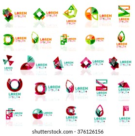 Collection of colorful abstract origami logos