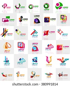 Collection of colorful abstract origami logos