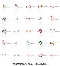 Collection of colorful abstract origami logos