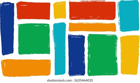 Collection of colorful abstract rectangles. Vector illustration