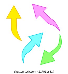 collection with colorful arrows. Logo symbol. Vector illustration. stock image. 