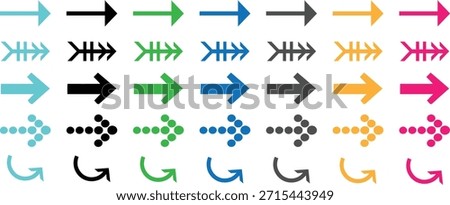 Collection of colorful arrows pointing in various directions. Arrows colorful set. Cursor. Collection different arrow signs. Blue arrows icons set. Arrow icon collection. Arrows. Arrow icon. 