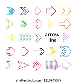 Collection of colorful arrows. Vector graphics