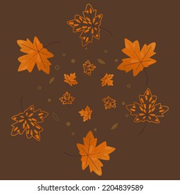 collection of colorful autumn leaves. autumn warm and bright colors