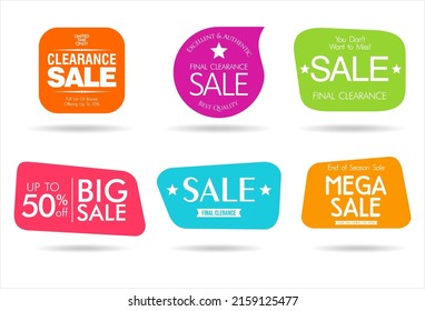 Collection of colorful badges and labels modern super sale style 