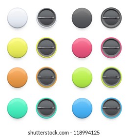 Collection of colorful badges on isolated background. Vector design.