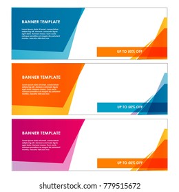 collection of colorful banner template web sale set isolated background vector