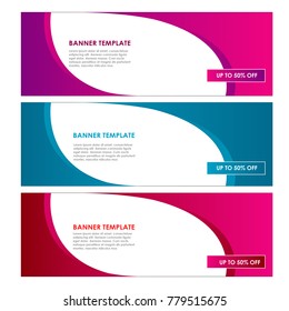 collection of colorful banner template web sale set isolated background vector